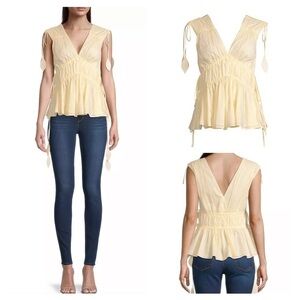 Tory Burch
Sleeveless Smocked Peplum Top COLOR New Ivory size 0